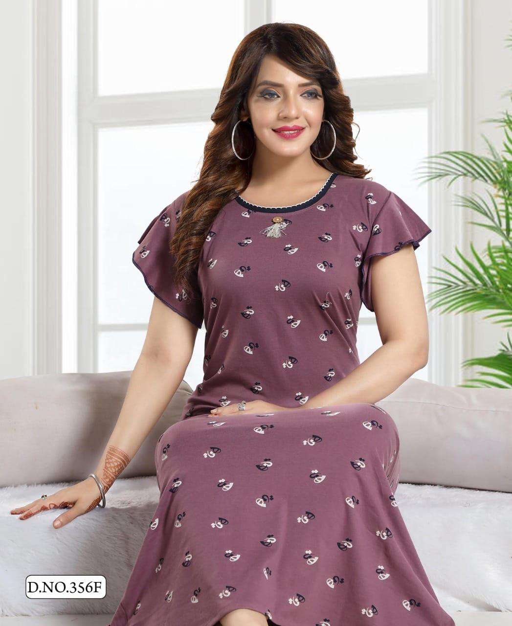 SUMMER SPECIAL SHINKER NIGHTY GOWN VOL.356 Shinker Printed Hosiery Cotton  NIGHTY GOWN CATALOG WHOLESALER BEST RATE