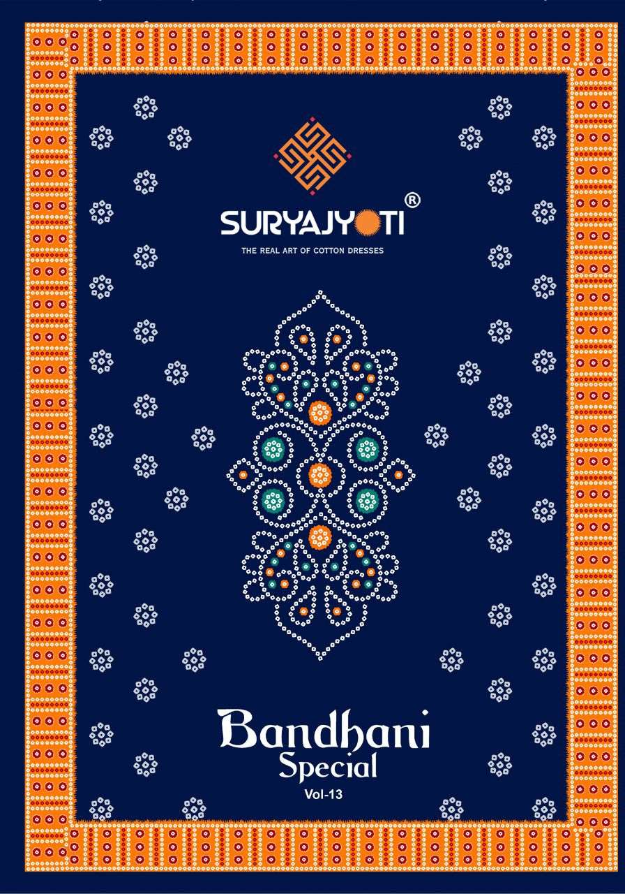 suryajyoti bandhani special vol 13 cotton churidar materials online
