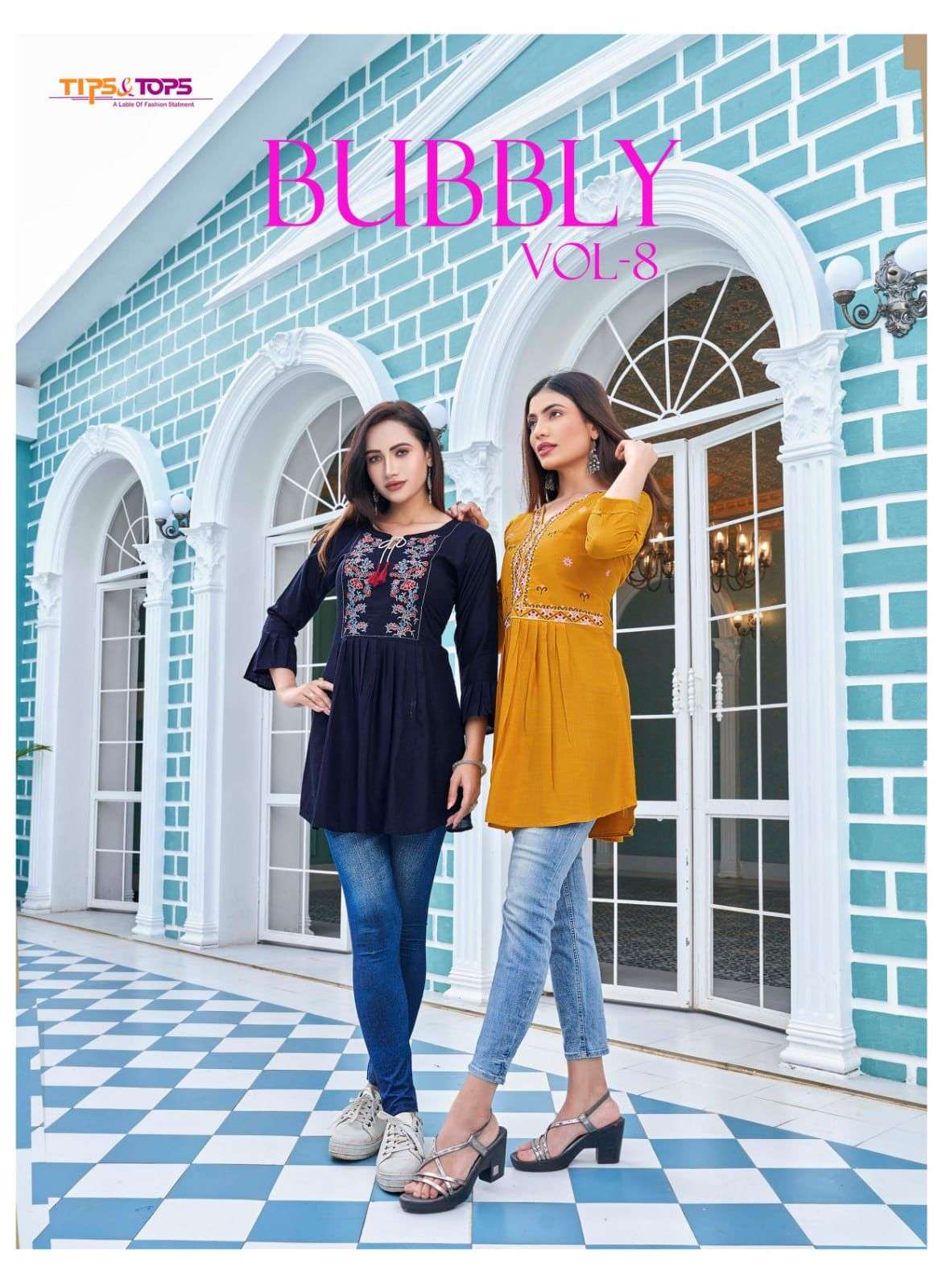 tips & tops bubbly vol 8 western shorty kurti tops collection 