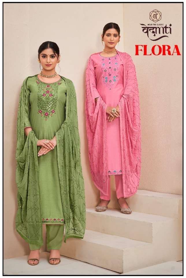 vedanti flora casual wear muslin work designer salwar kameez