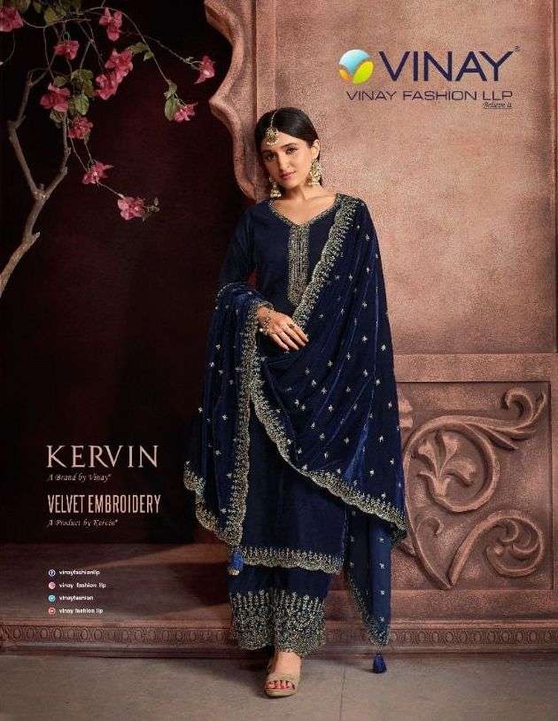 vinay kervin velvet embroidery 62431-62436 winter salwar suits for ladies 