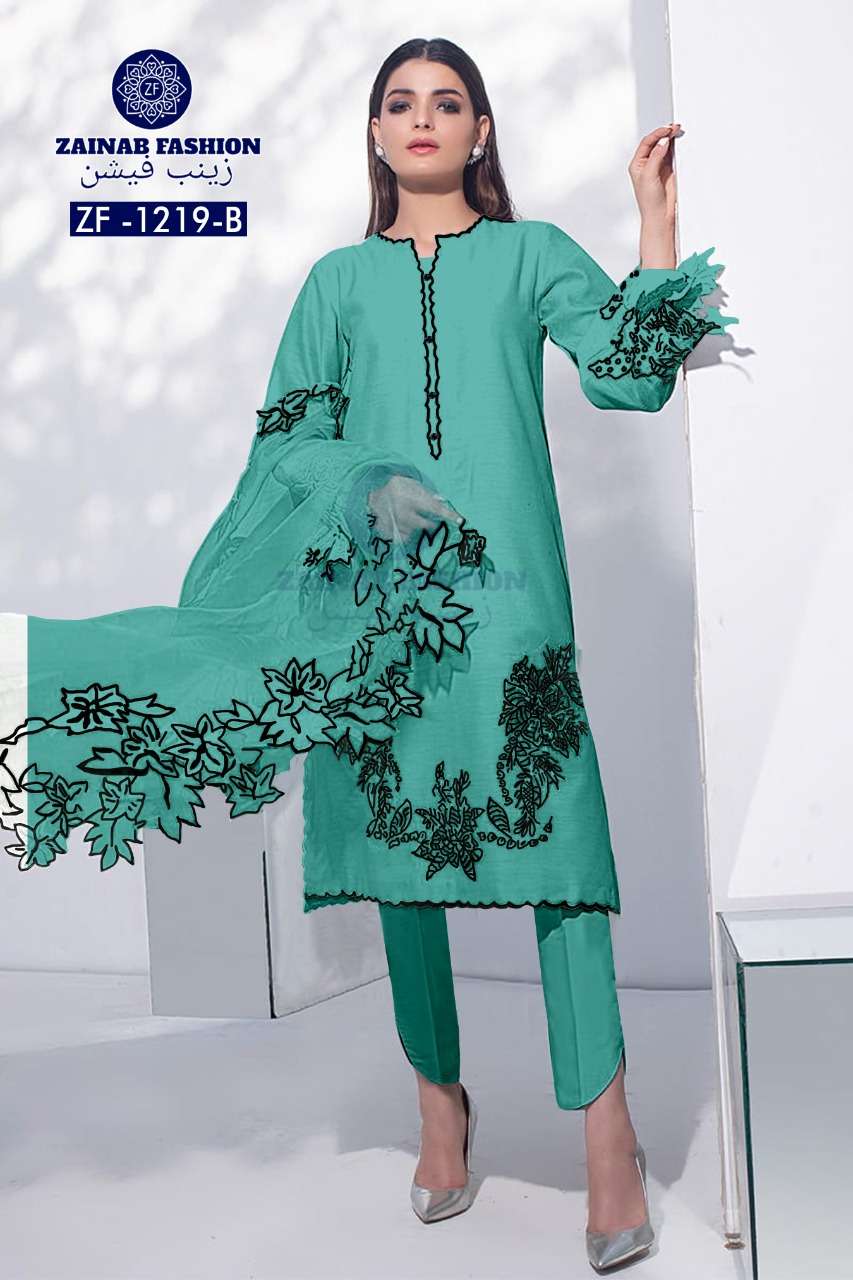 zainab fashion 1219 design colors readymade pakistani suits