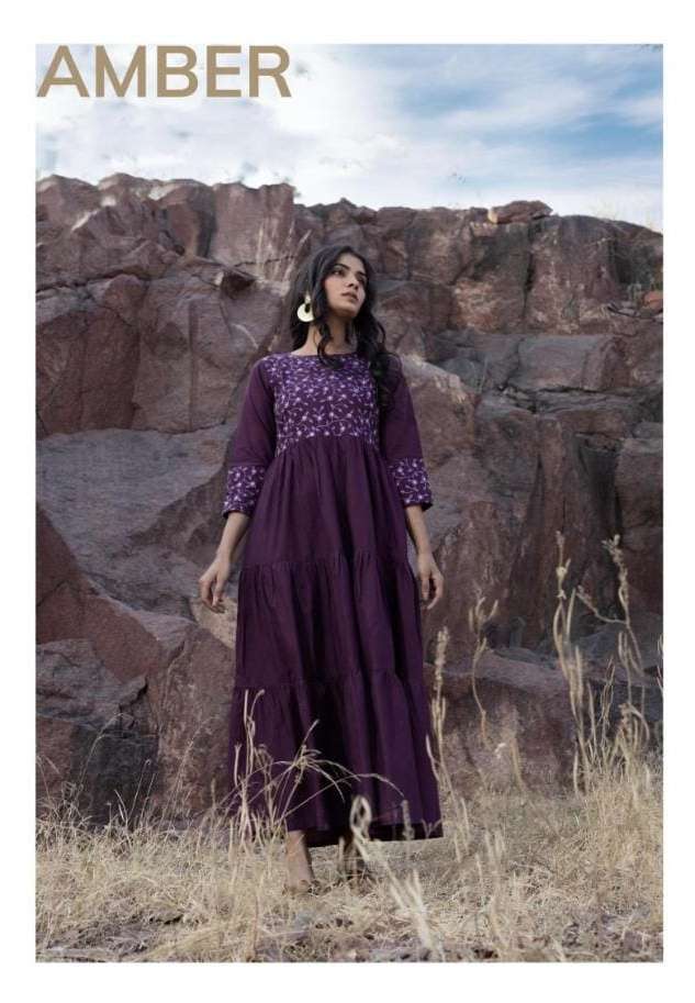 amber by 100 miles cotton embroidery gown collection