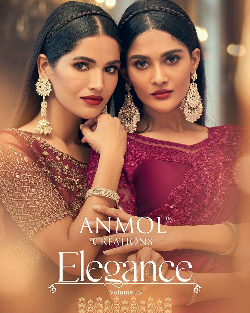 anmol creation elegance vol 15 11001-11018 indian wedding sarees surat mumbai 