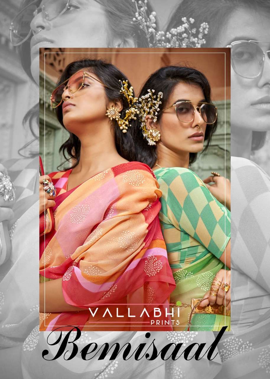 bemisaal by vallabhi georgette printed fancy designer saree