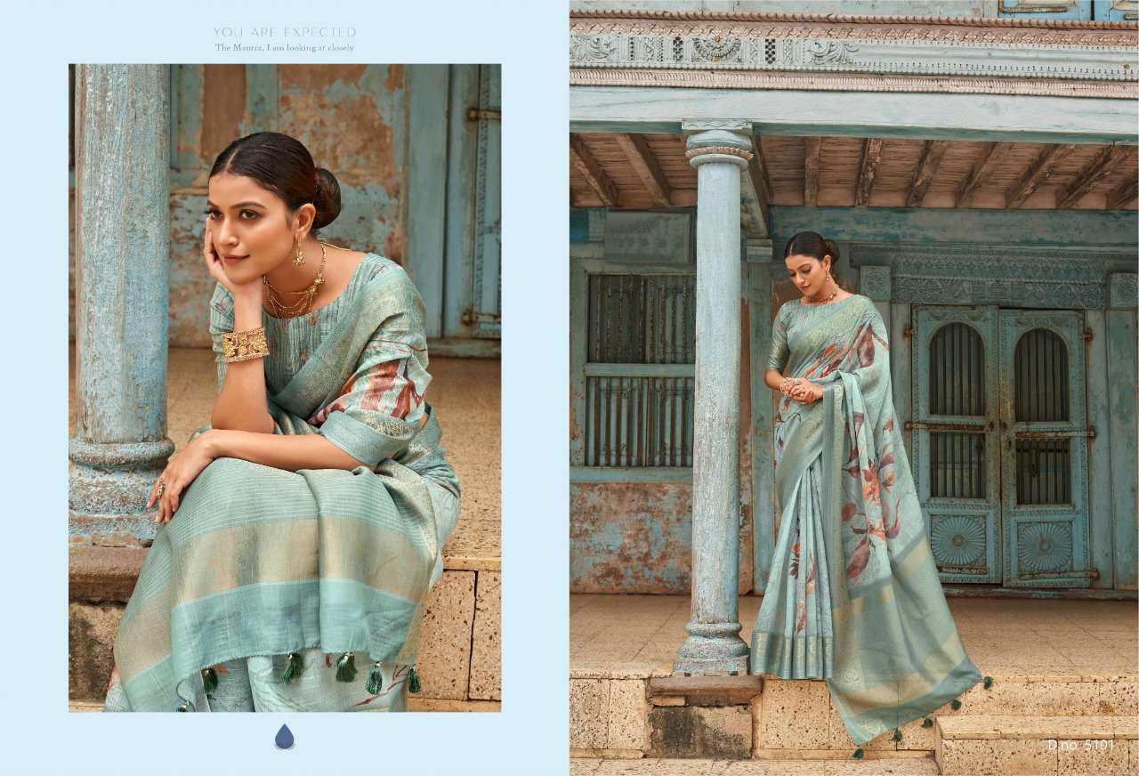 bhumi chhap linen designer saree at affordable price 