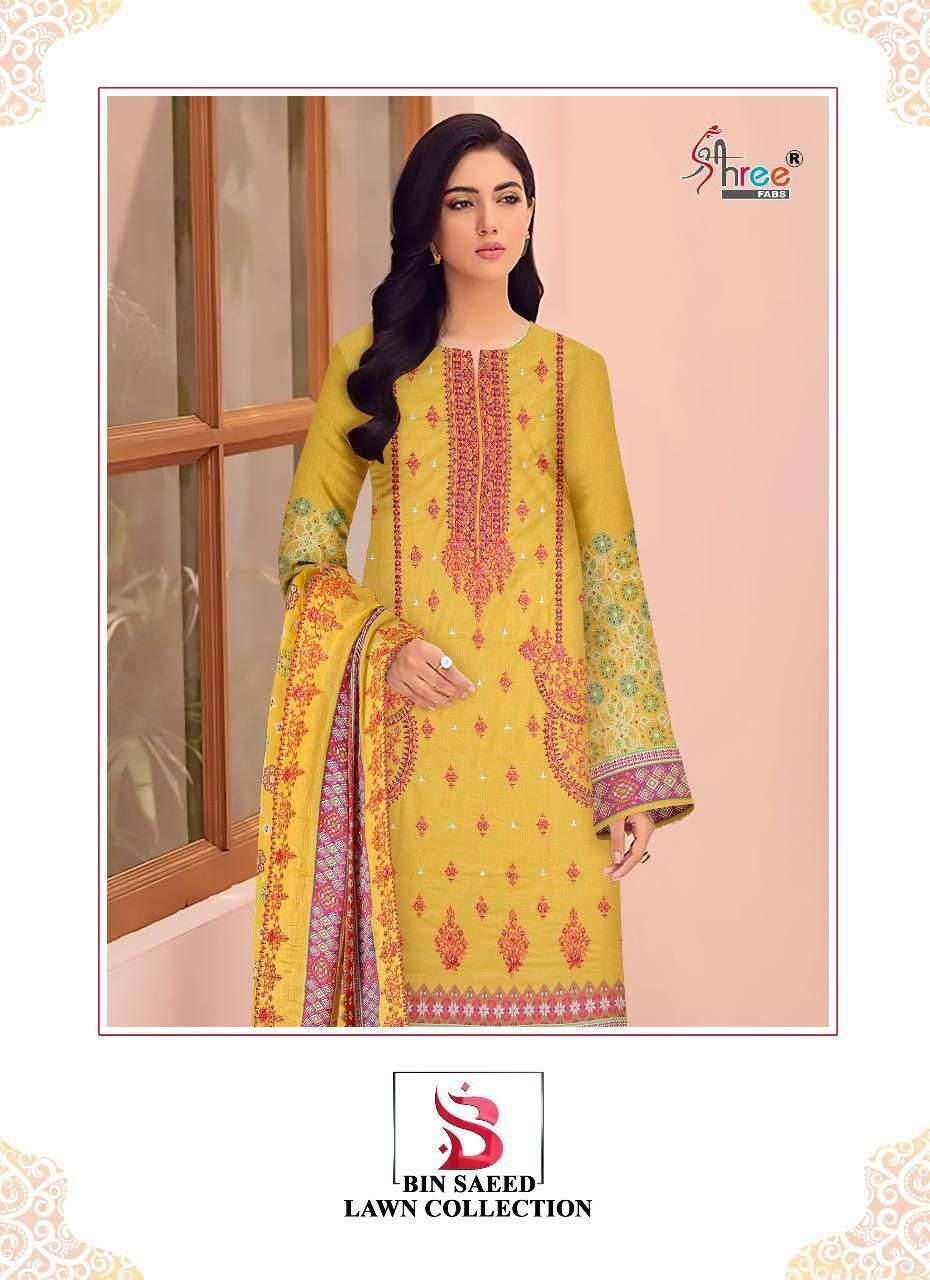 bin saeed lawn collection by shree fabs pure lawn pakistani suit wholesaler