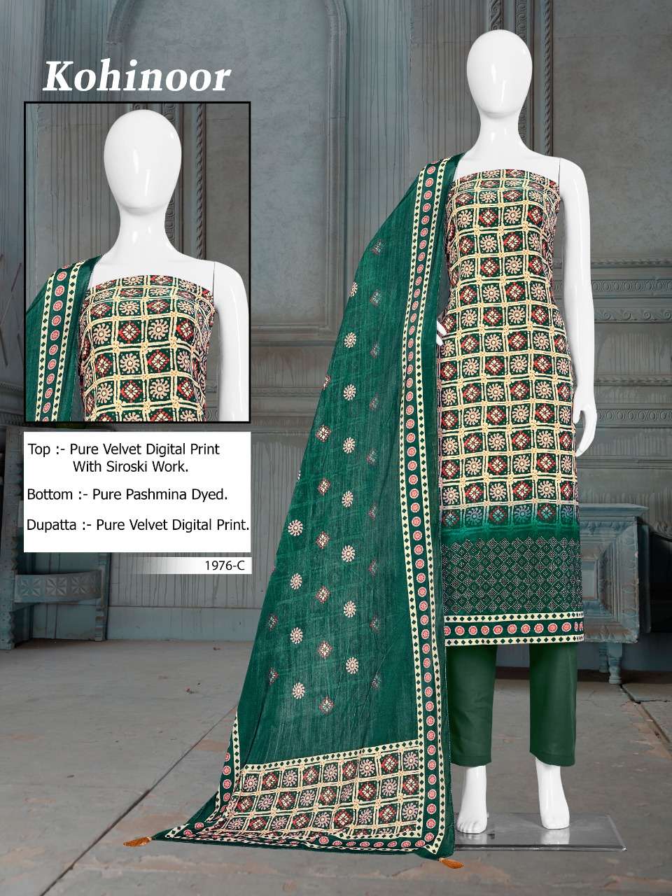 bipson kohinoor 1976-1977 viscose velvet winter dresses wholesaler