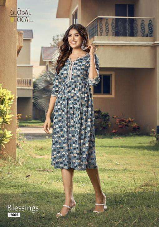 blessings by global local rayon fancy kurti exporter