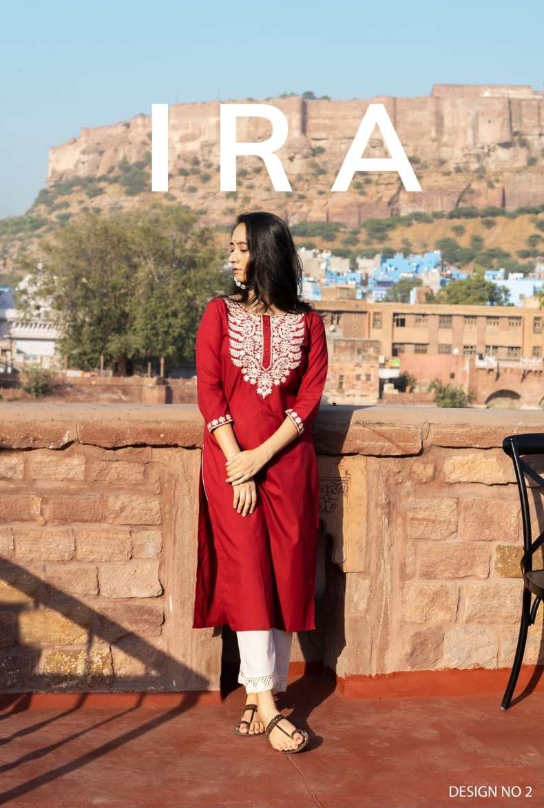 ira by 100 miles cotton regular wear simple kurti