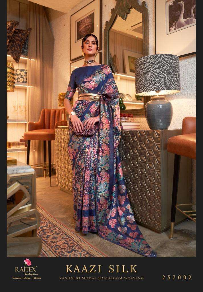 kaazi silk 257001-257006 by rajtex kashmiri handloom weaving traditional saree