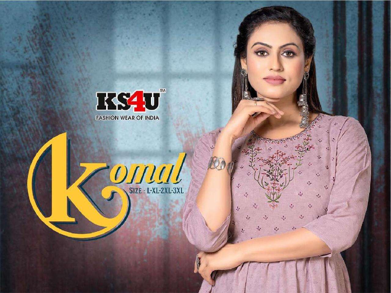 KS4U Komal Finest Quality of Pure Heavy Fancy Fabric KURTI CATALOG WHOLESALER BEST RATE