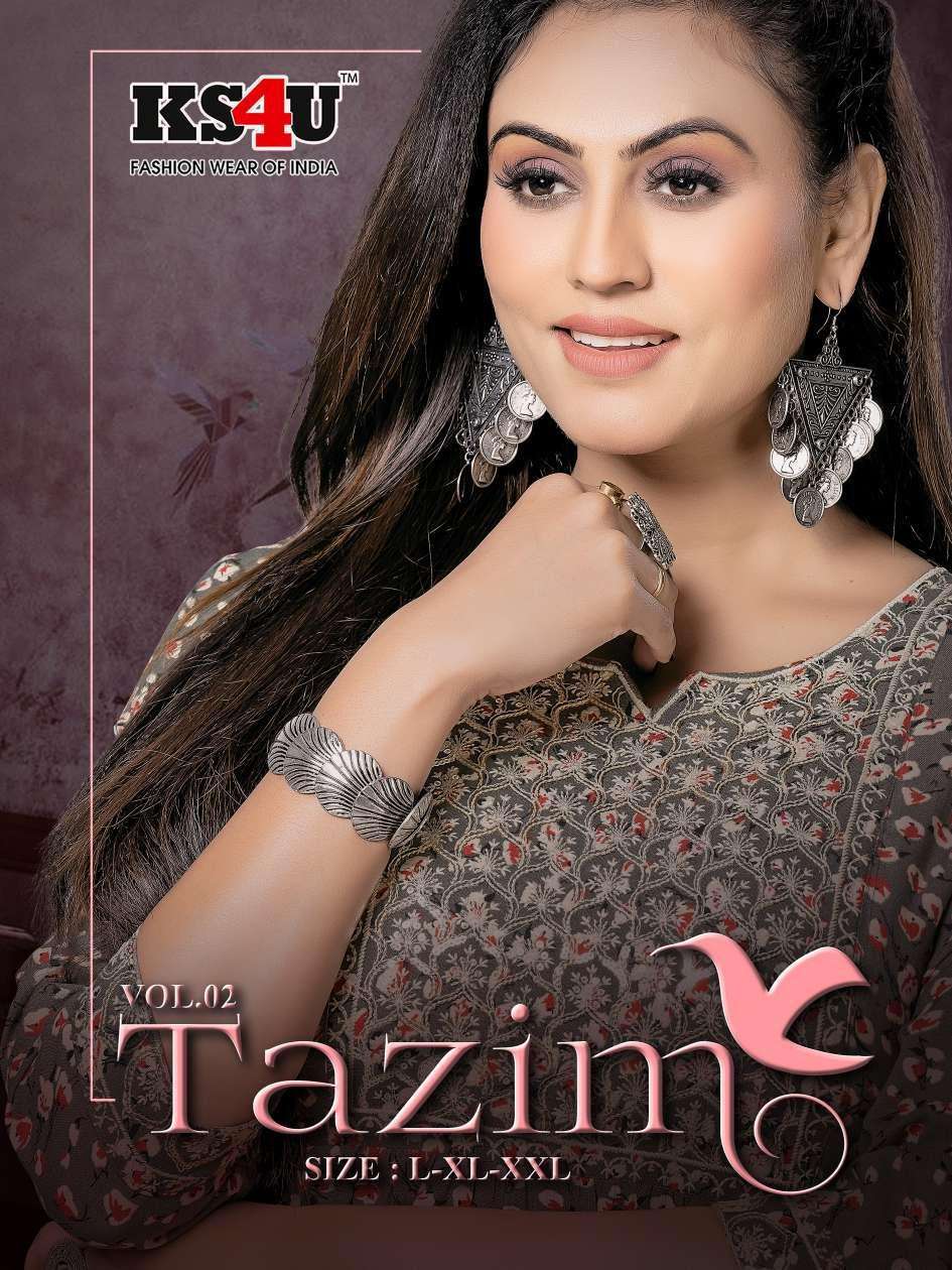 KS4U Tazim V.2 Finest Quality of Pure Heavy Fancy Fabric KURTI CATALOG WHOLESALER BEST RATE