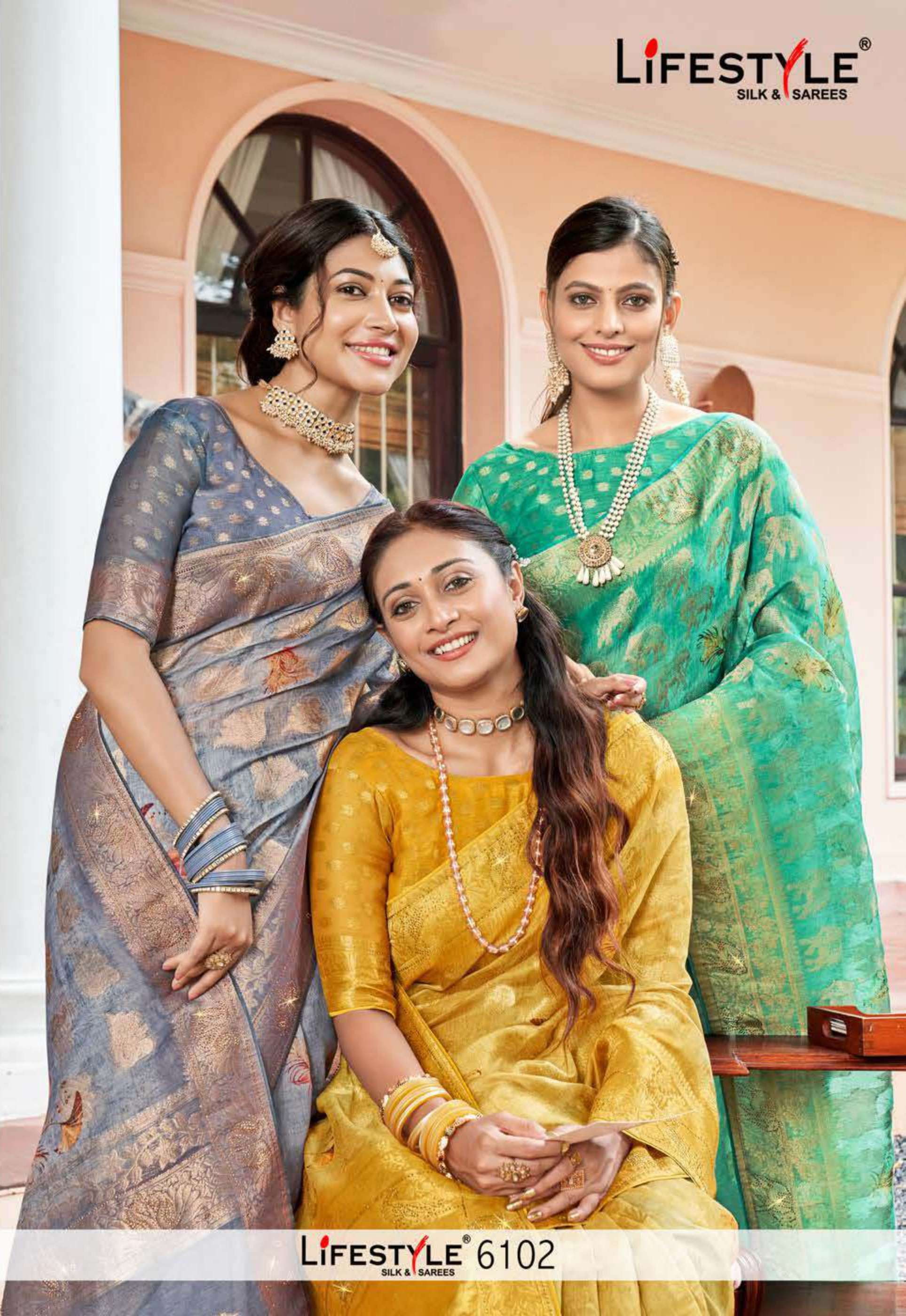 lifestyle 6102 vol 1 organza designer fancy saree