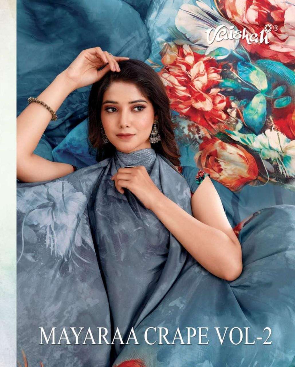 mayaraa crape vol 2 by vaishali fashion crape silk digital printed sarees