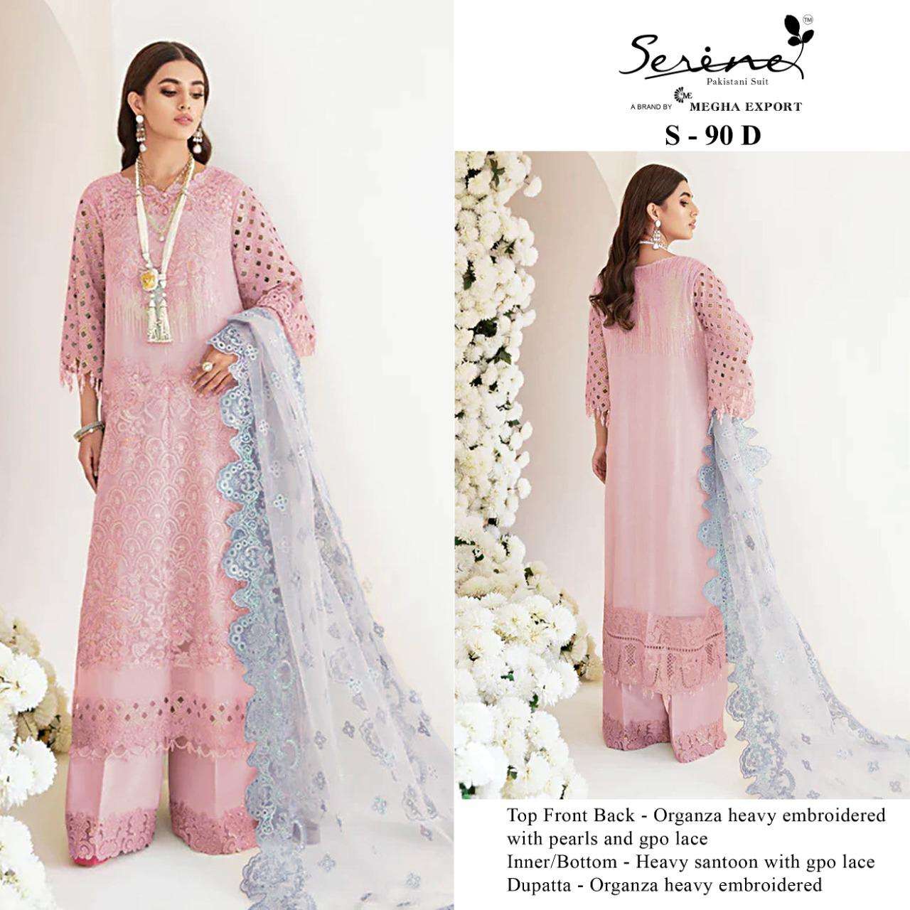 megha exports s 90 classy look organza embroidery pakistani dresses
