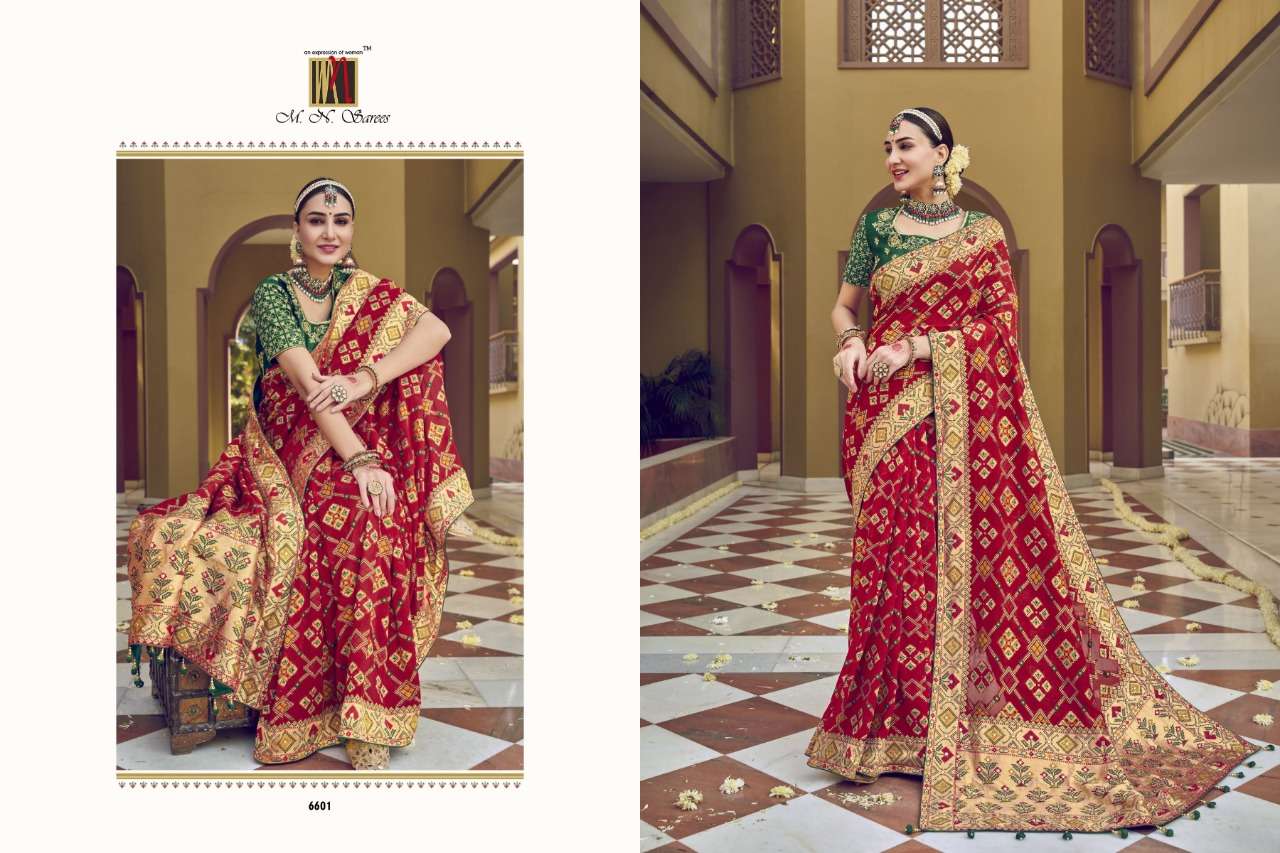 mn saree surat raj gharana vol 3 6601-6609 heavy patola latest design saris wholesale 