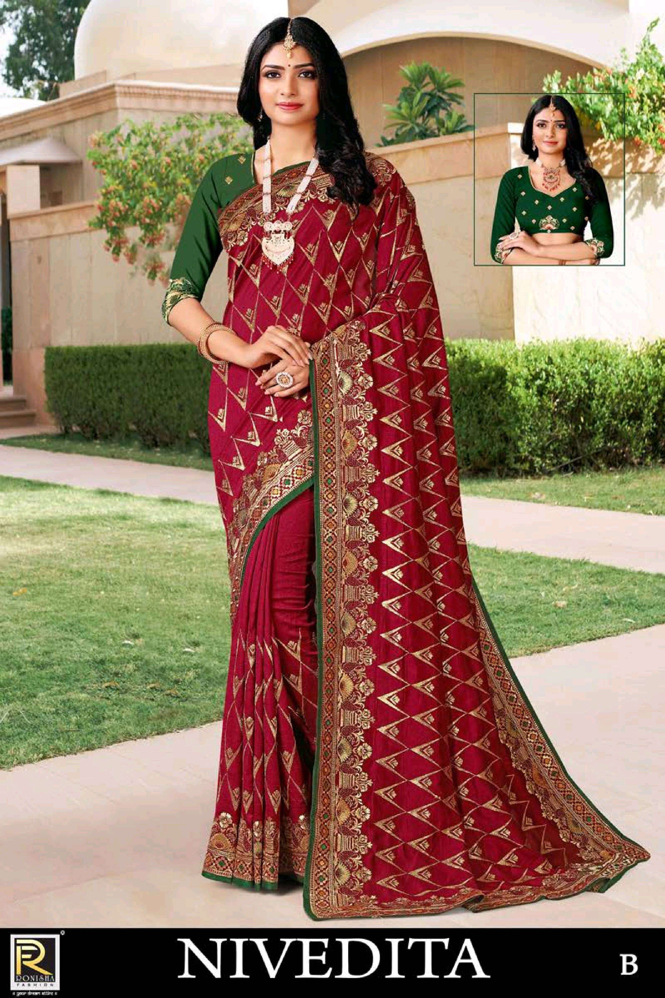 Nivedita by ranjna saree embroidery worked designer saree collecton 