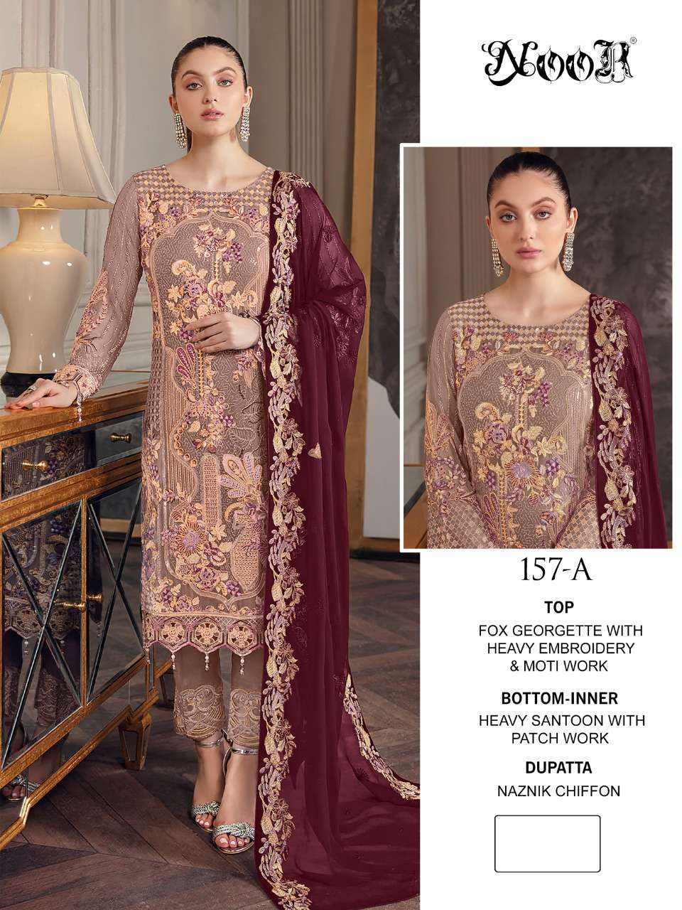 noor 157 pakistani georgette suit collection