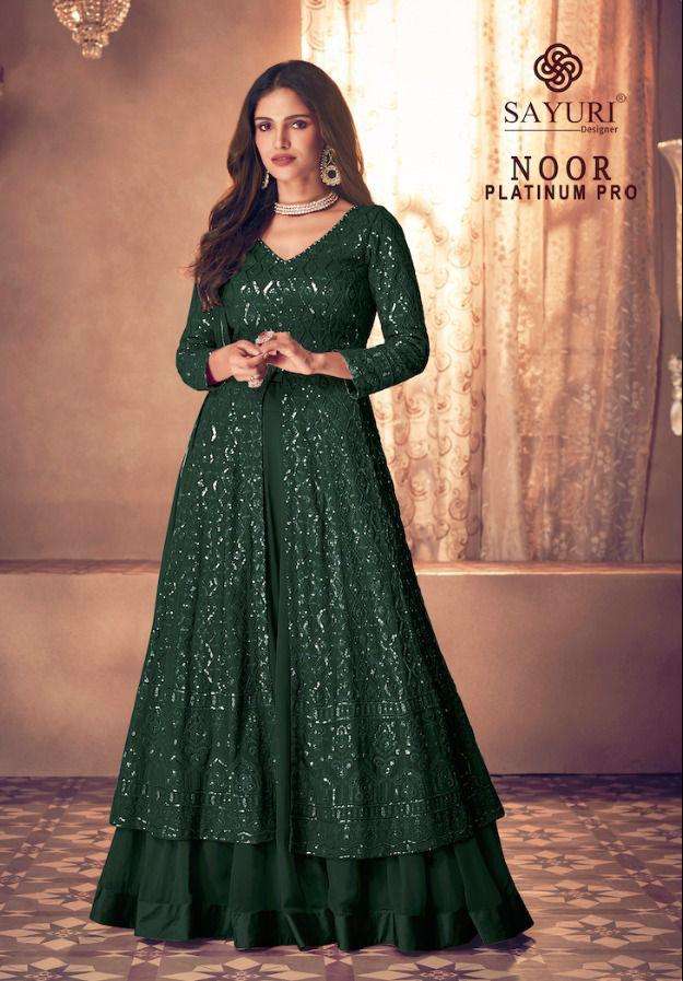 noor platinum pro by sayuri designer readymade long party wear dresses