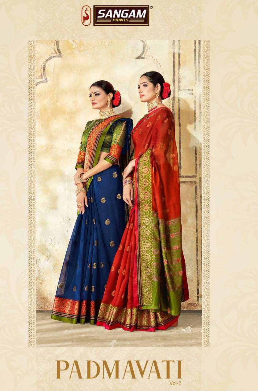 padmavati vol 2 by sangam cotton handloom fancy designer saree