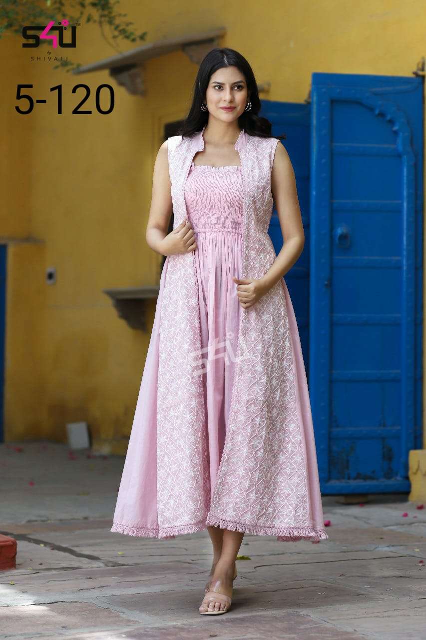 pr 120 by s4u elegant look fancy gown combo set best price