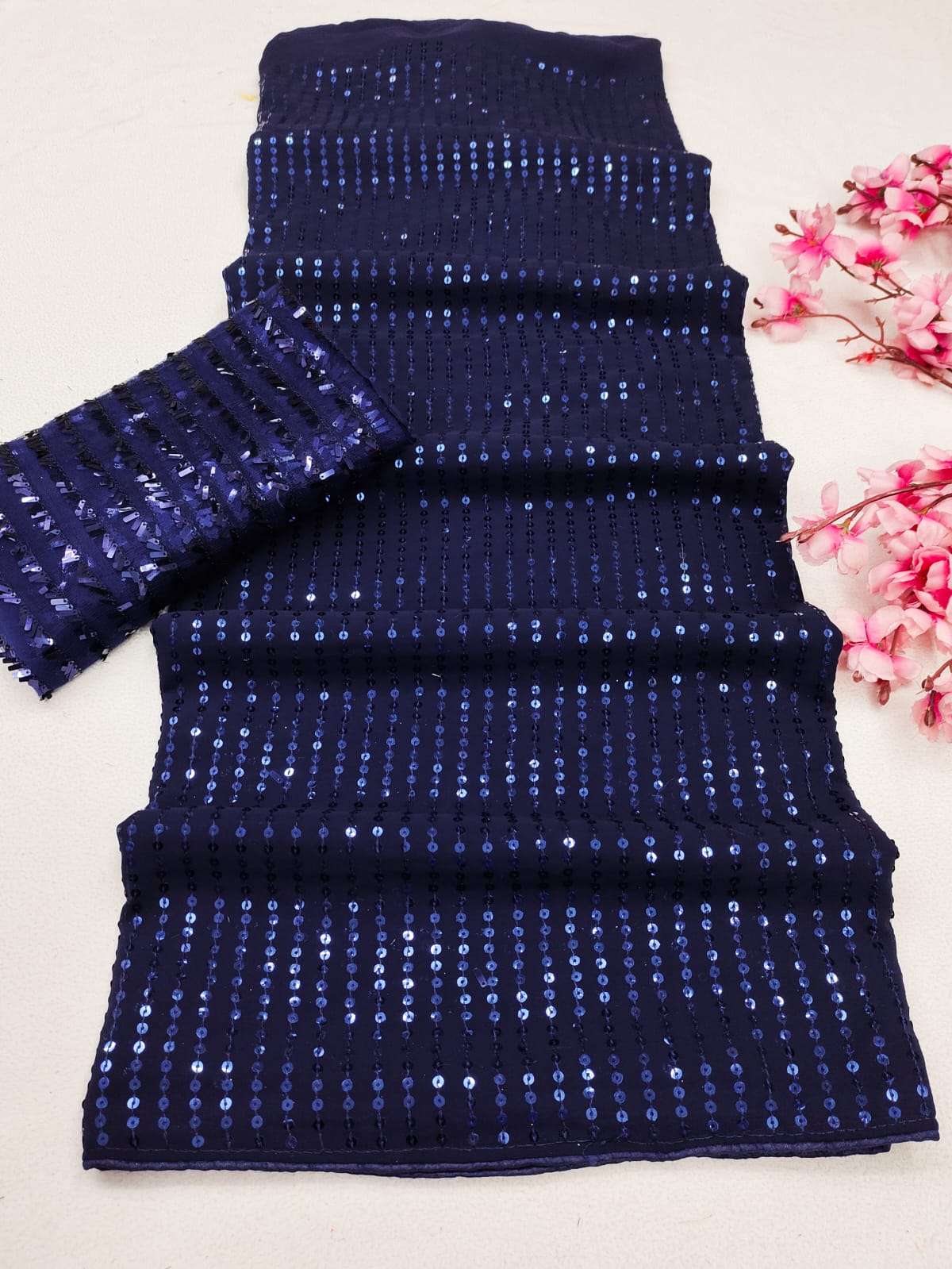 pr sitara 5mm Sequins Design fancy sarees 