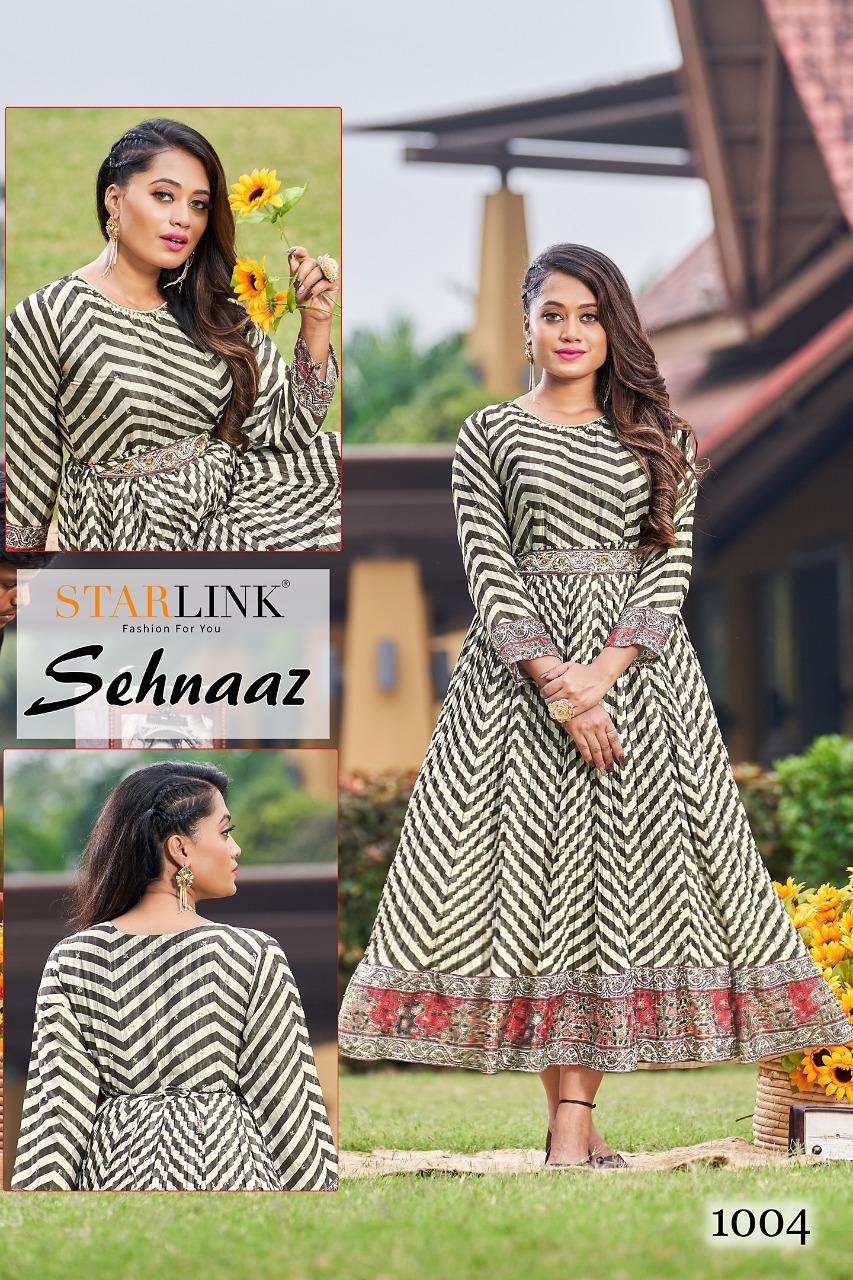 starlink sehnaaz digital print hand work less patti combo kurtis design with price 