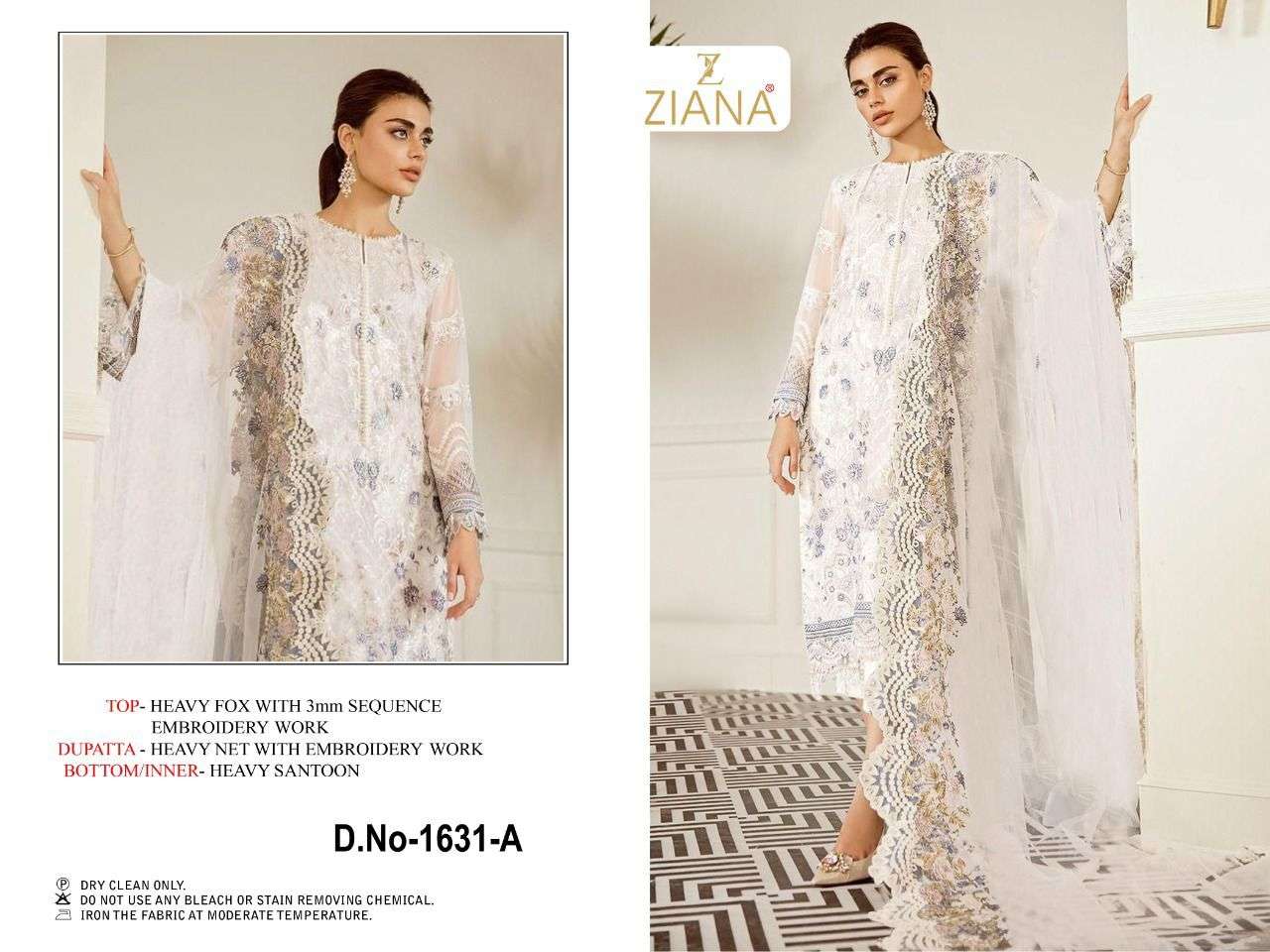 ziana 1631 design fox georgette with 3mm sequence pakistani suits 