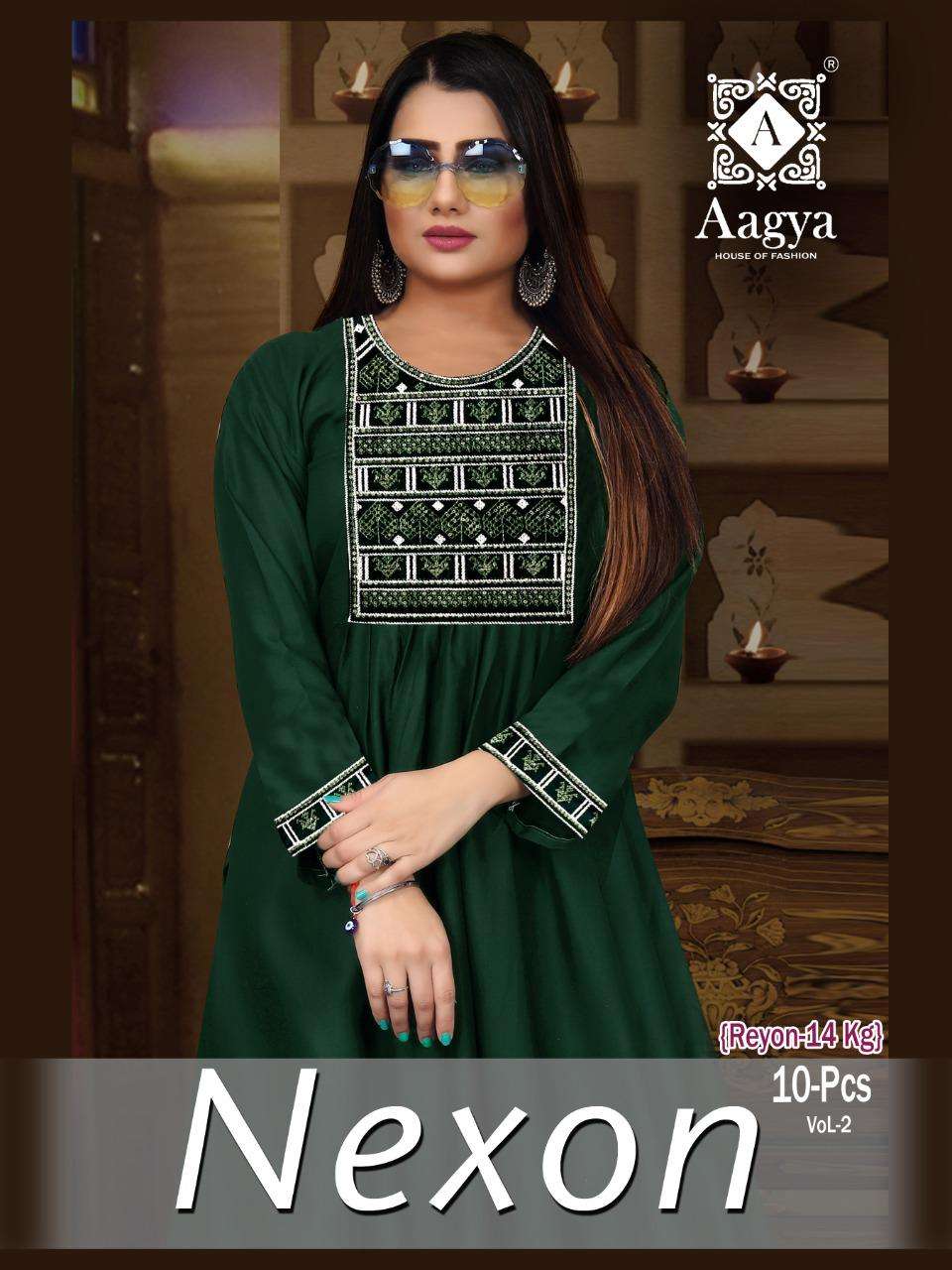 Aagya Nexon V.2 Rayon 14 Kg KURTI CATALOG WHOLESALER BEST RATE