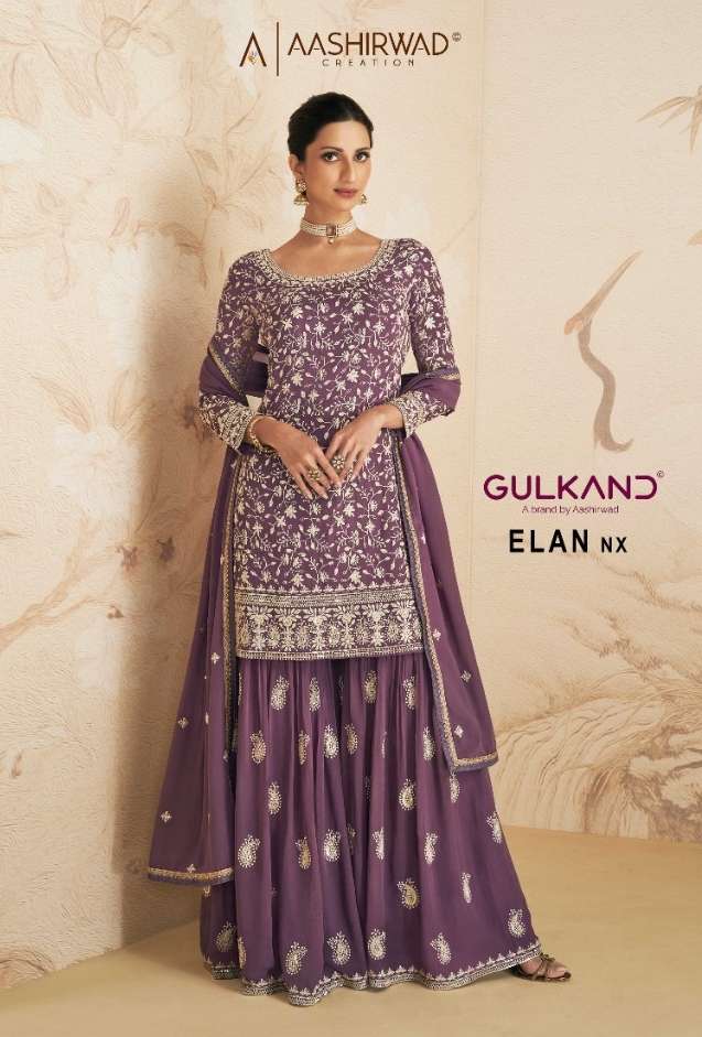 aashirwad creation surat elan nx 9407-9410 plazzo style free size stitched dresses 