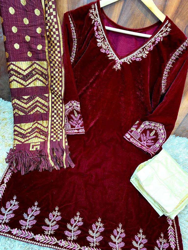 afsana 501 velvet readymade pakistani kurti with pant wholesaler 