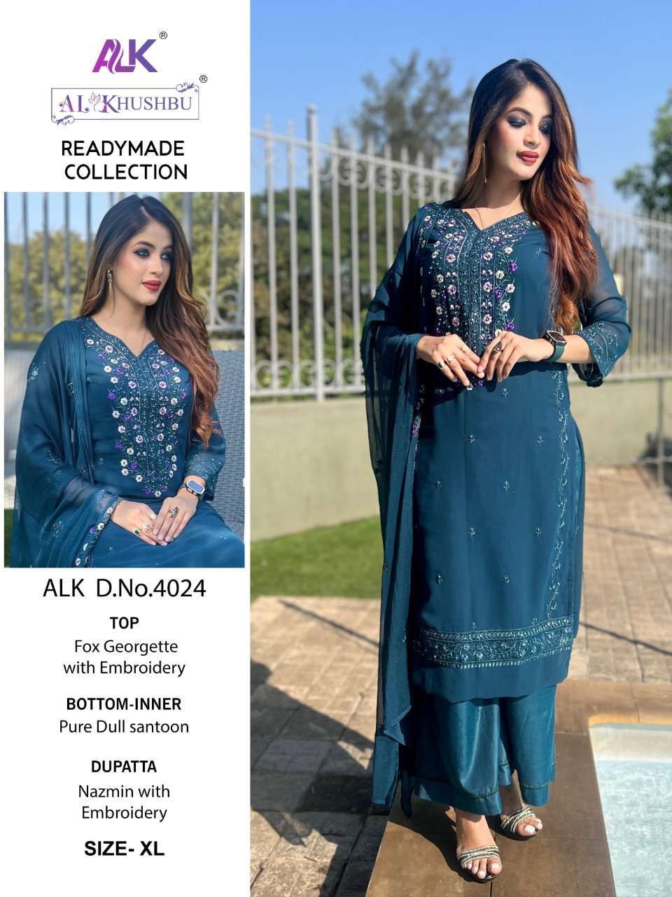 alk 4024 design readymade pakistani design 3 piece collection 