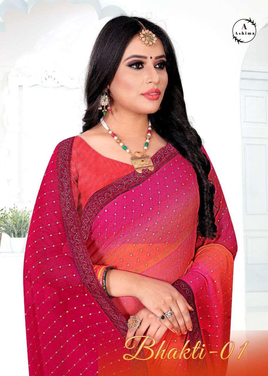 ashima bhakti vol 1 georgette printed saree supplier in surat