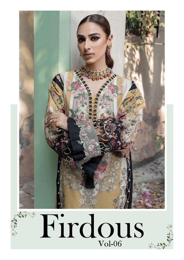 firdous vol 6 by shraddha lawn cotton pakistani fancy dress materials