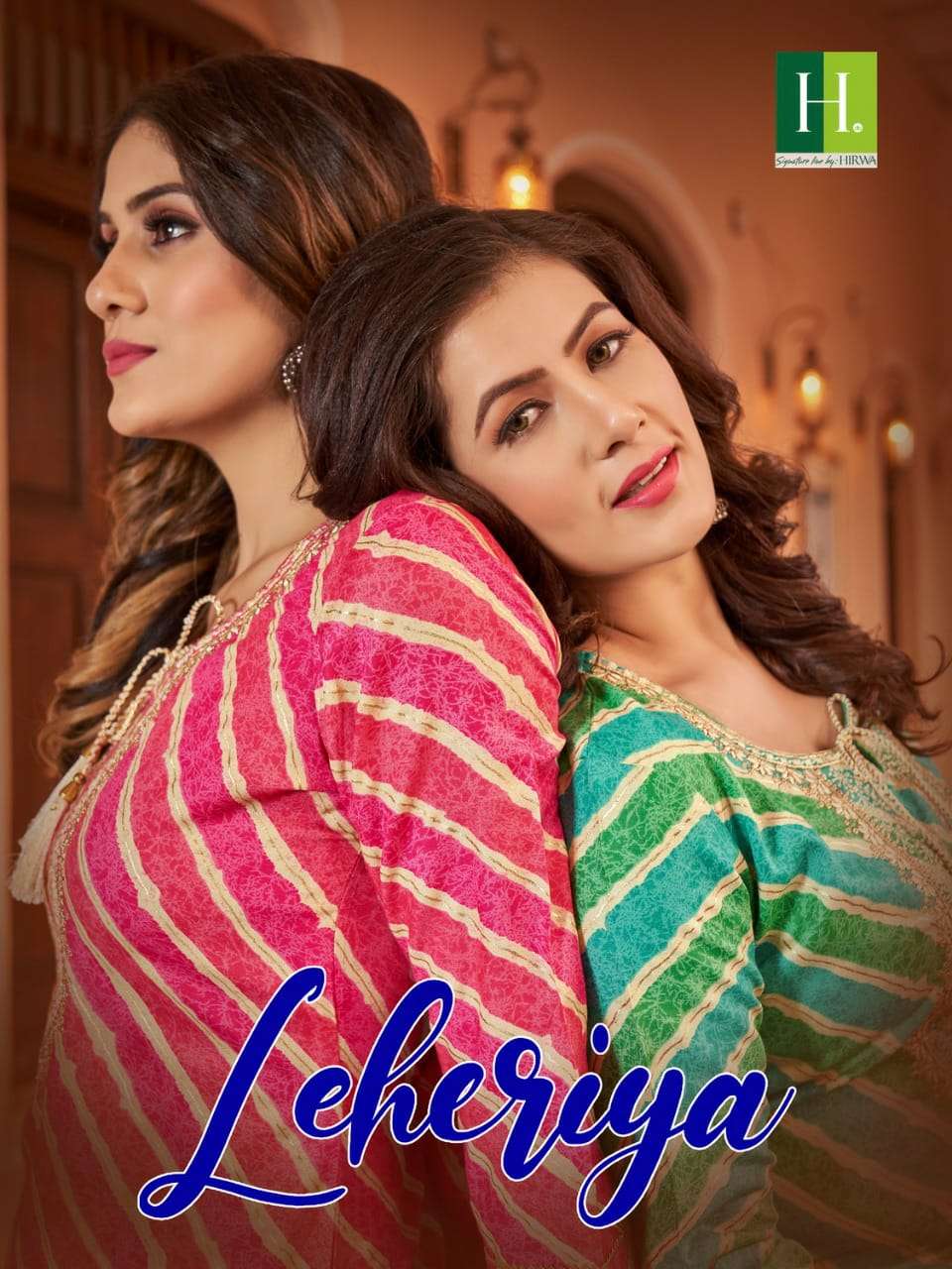 hirwa leheriya Festive Wear Kurti with Embroidery Work & Dori