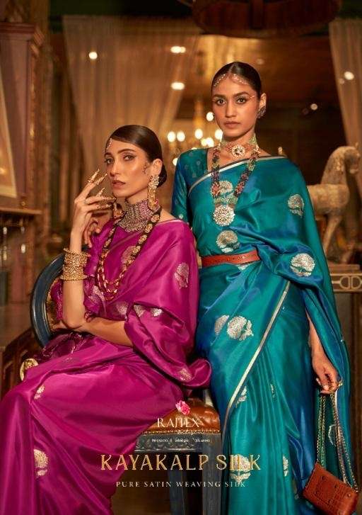 kayakalp silk by rajtex 285001-285007 series satin handloom weaving sarees
