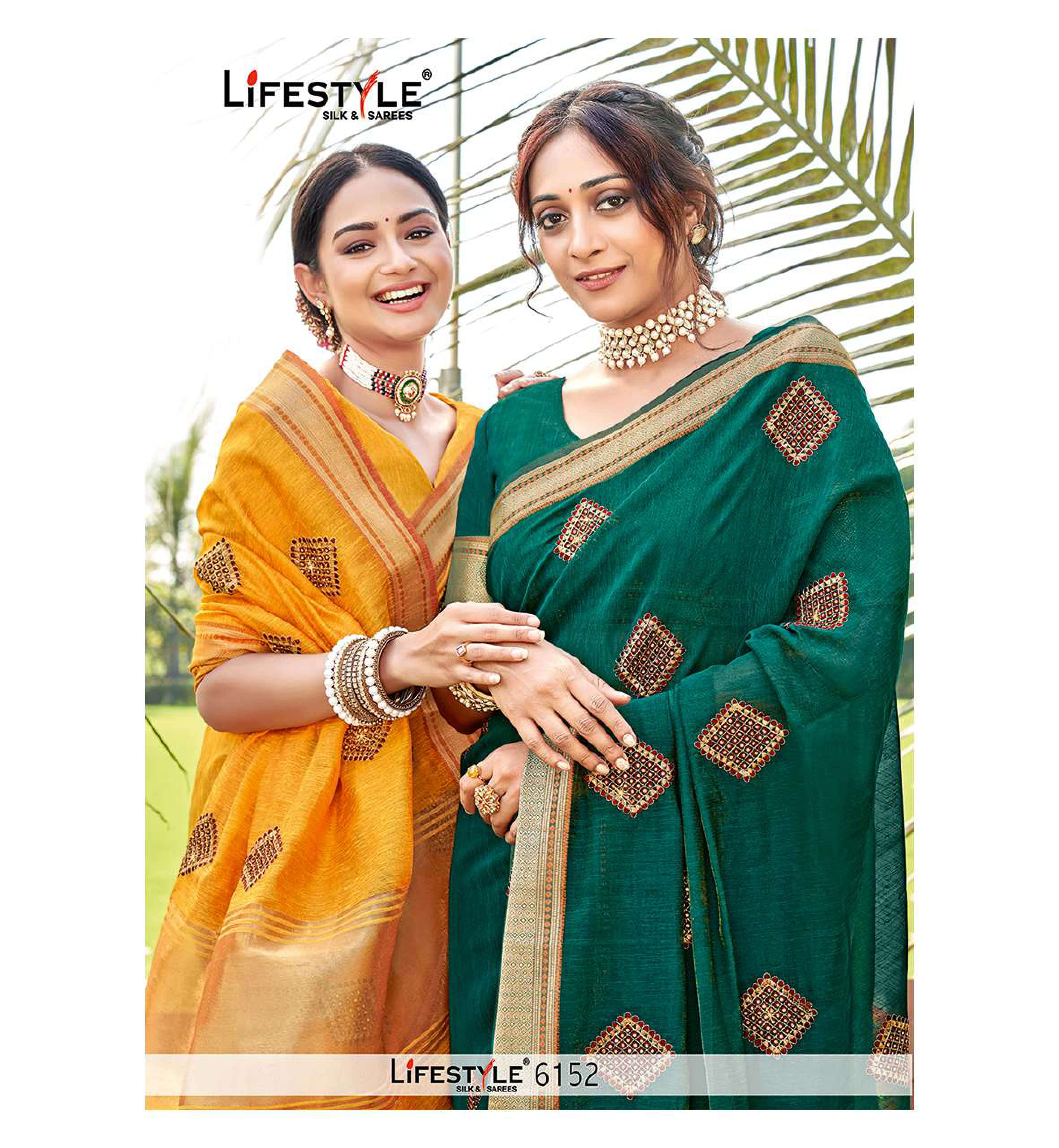 lifestyle 6152 vol 1 fancy lilen sarees supplier in surat
