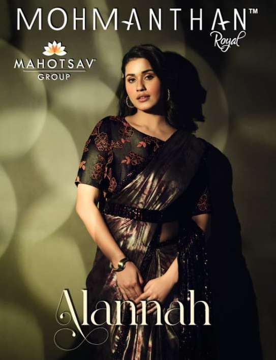 mahotsav mohmanthan alannah 22608-22620 party wear saree with stitched blouse 