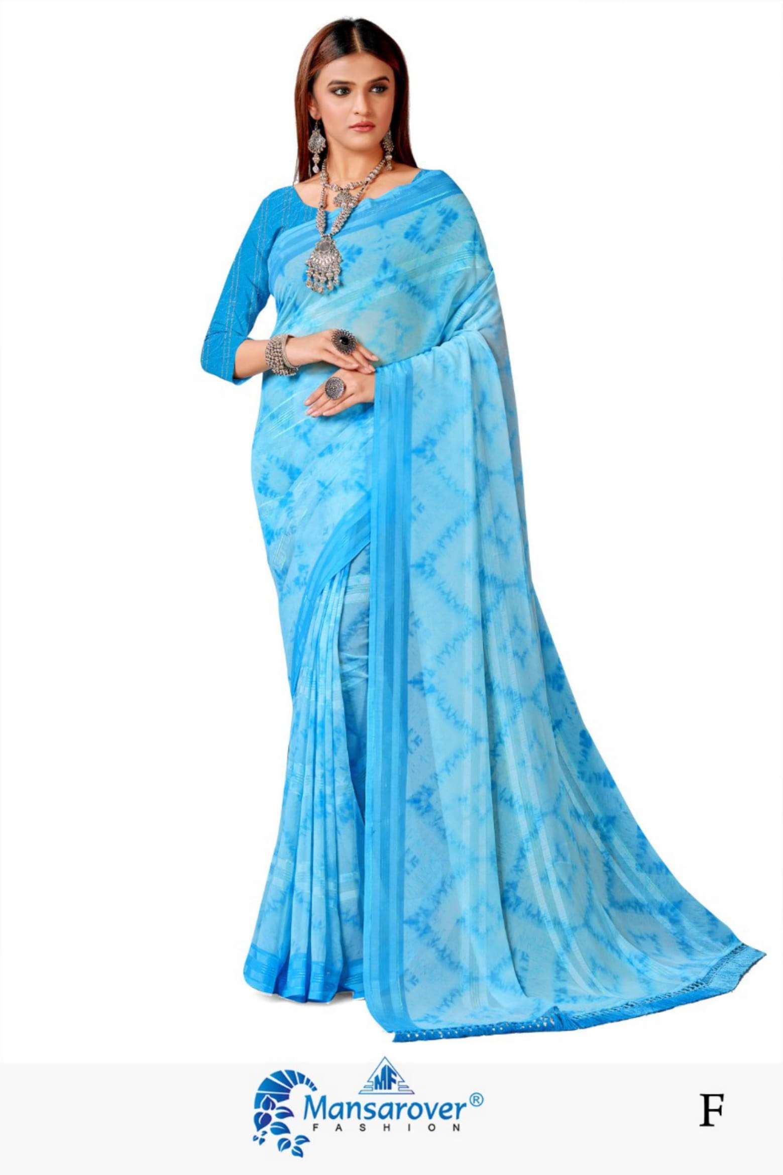 mansarover fashion meena Bright weightless patta with jhalar and fancy fabrics blouse saree 