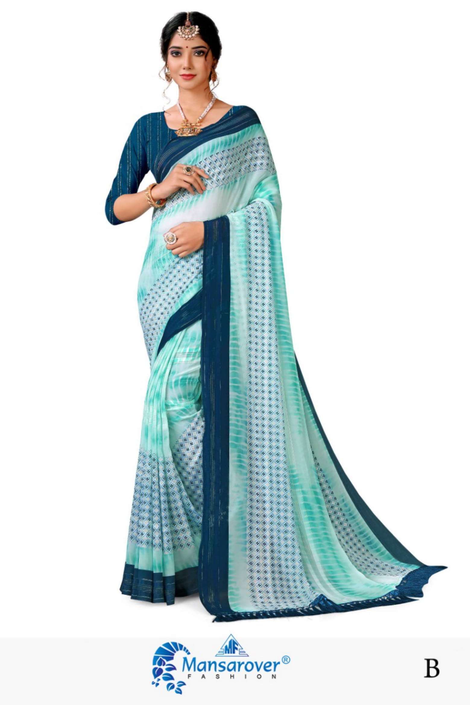 mansarover sakhi Bright weightless Zari print patta saree with jhalar and fancy  blouse blouse 