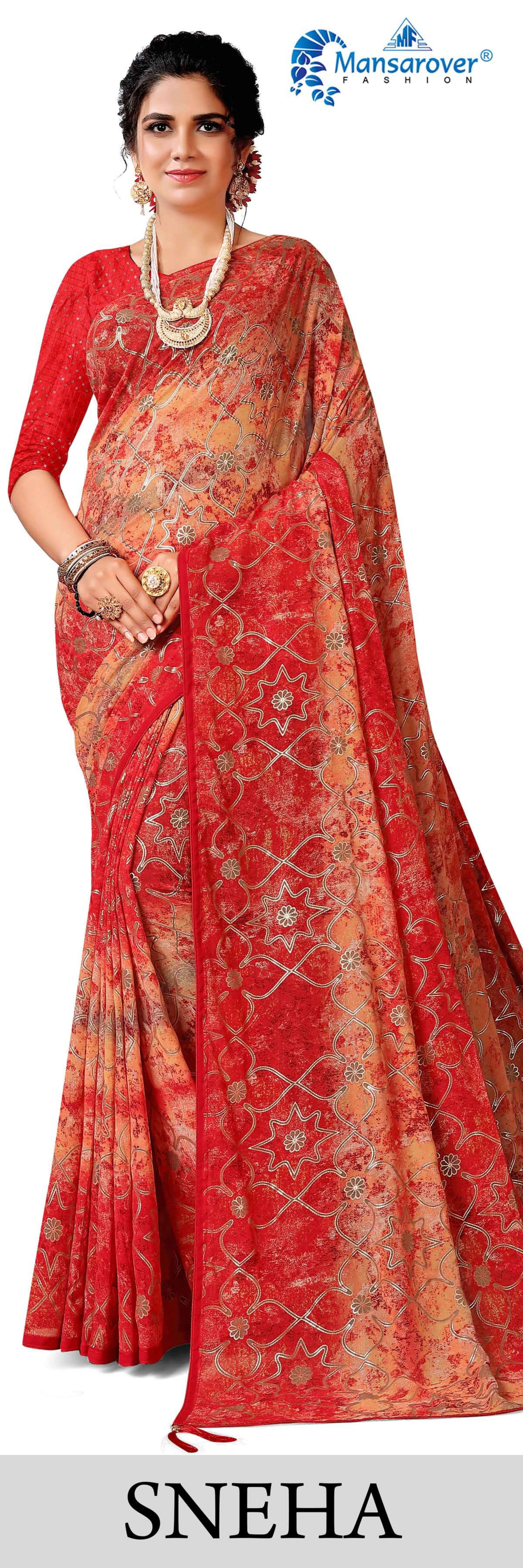 mansarover sneha Wetless foil Sequence blouse with latkan sarees 