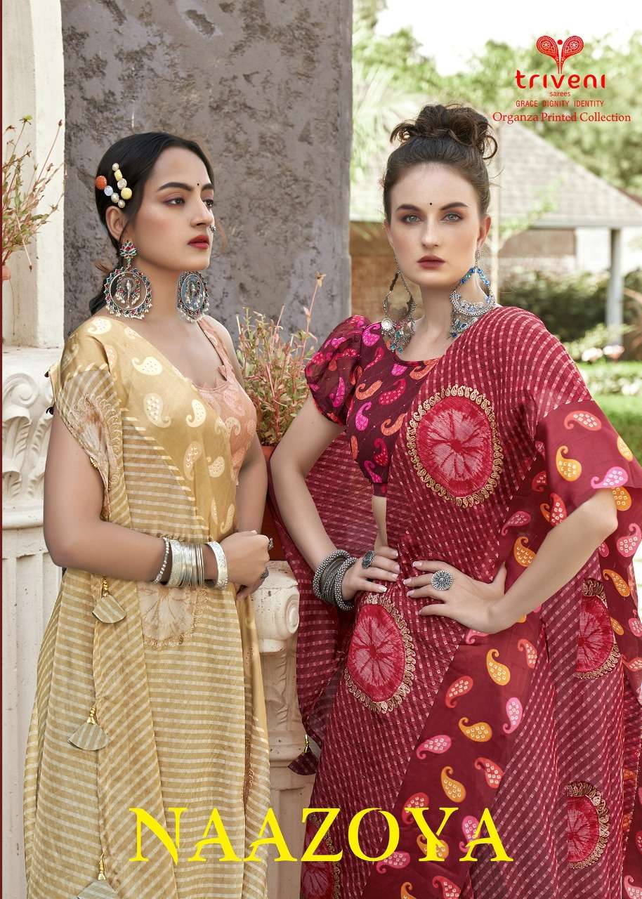 naazoya by triveni organza designer fancy sarees