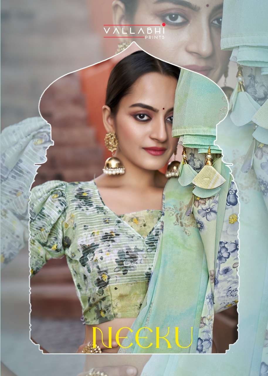 neeku by vallabhi georgette saree with satin border 