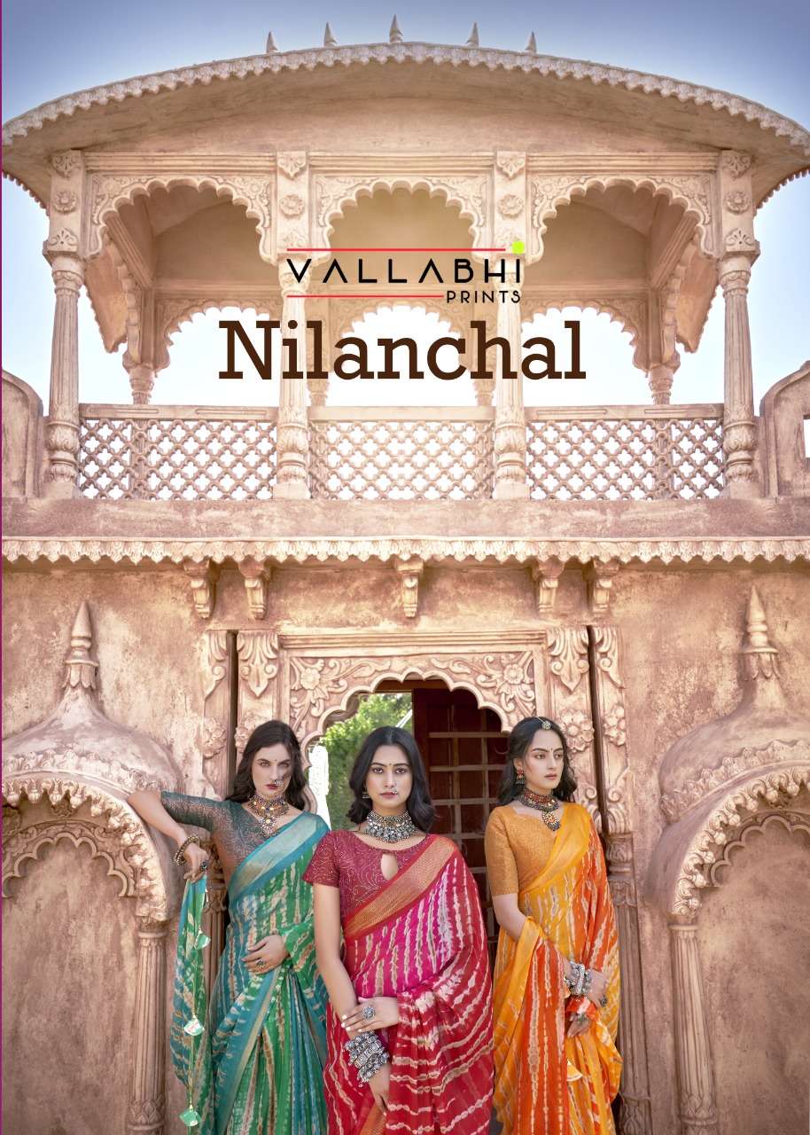 nilanchal by vallabhi chiffon saree with viscose border collection
