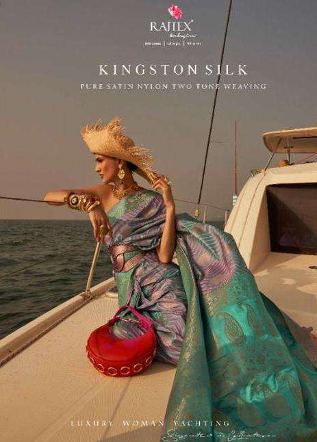 rajtex kingstone silk 305001-305010 pure satin nylon weaving sarees 