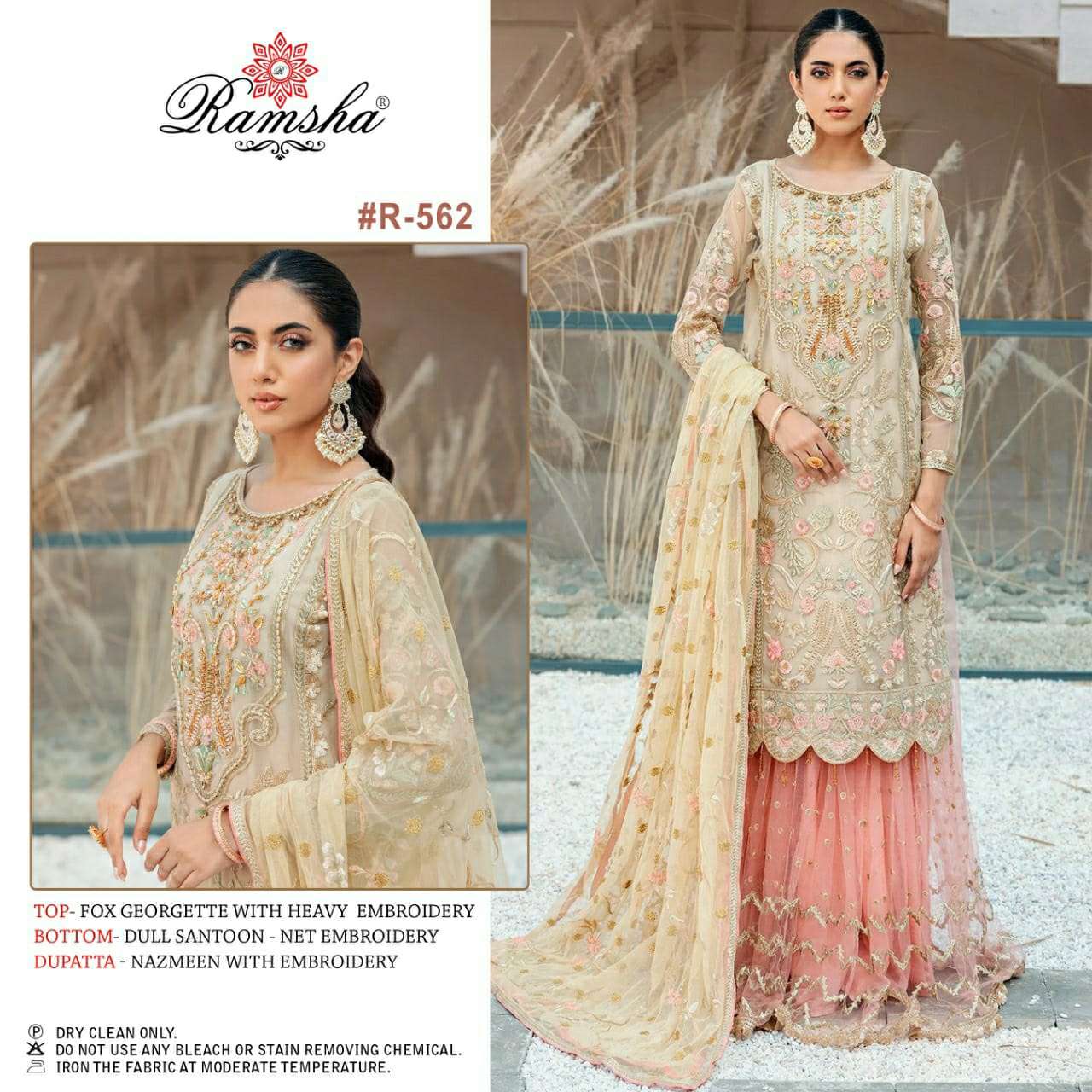 ramsha 562 design pakistani single piece dress 