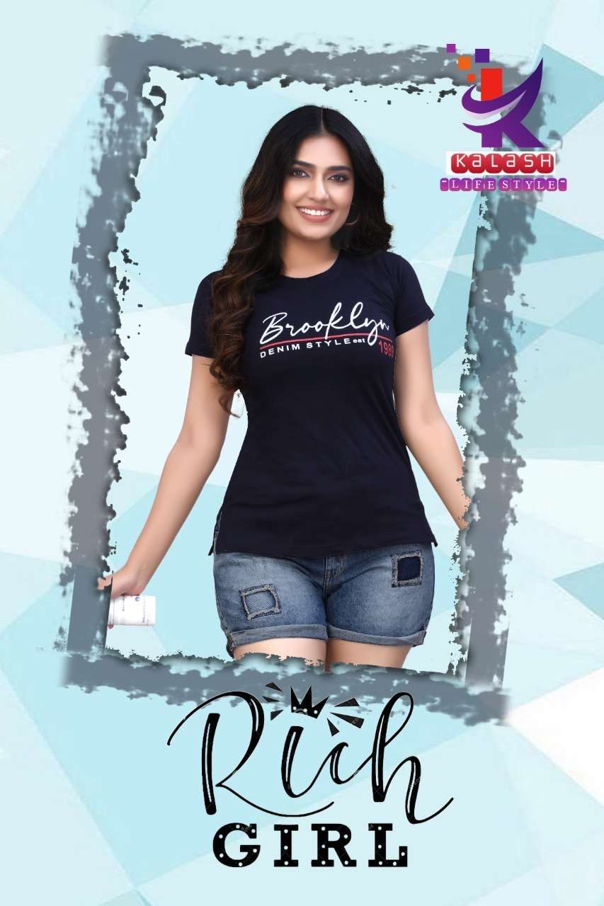rich girl by kalash lifestyle straight sidecut girls t shirt collection