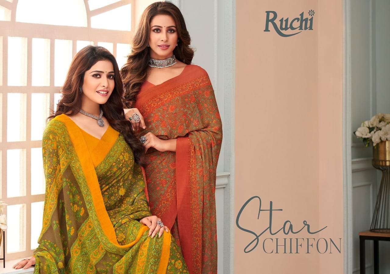 ruchi star chiffon vol 71 printed chiffon saris wholesale 