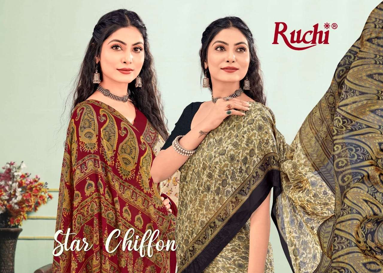 ruchi star chiffon vol 90 printed chiffon saree with wholesale rate online 